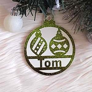 Christmas Decorations: Bauble Christmas Decoration - Personalised in any name