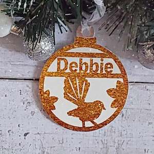 Fantail Christmas Decoration - Personalised in any name