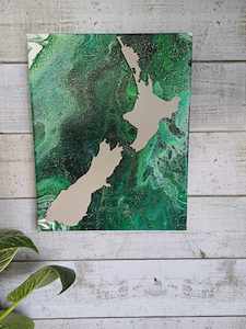 Map of New Zealand on Canvas.