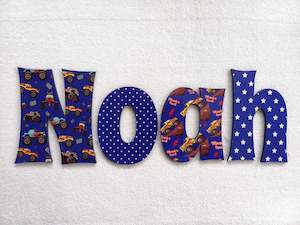 Personalised Names - 10cm high for the uppercase letter - Noah design and colour.