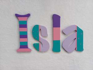 Personalised Names - 15cm high for the uppercase letter - Isla design and colour.