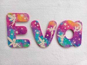 Fairy Names, Made to order - 20cm high for the uppercase letter - Eva design and colour.