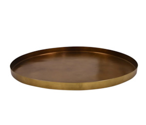 Decorative Objects: Round Elijah Tray Brass