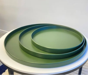 Best Selling: Bianca Metal Tray - Hunter Green