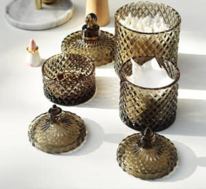 Mothers Day Gifts: Decorative Smoke Glass Vanity Jars