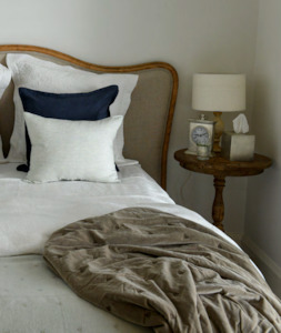 Bed Essentials: Mason Bee Velvet Throw - Stone