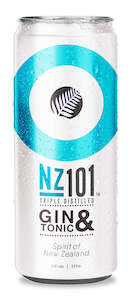 NZ101 Gin & Tonic Cans RTD 250ml 4.5% ALC/VOL.