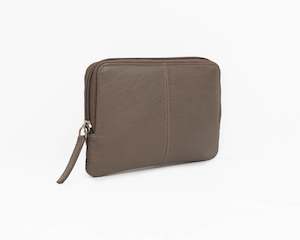 Avenue XL Mocha Leather Zip Coin and Card Purse RFID