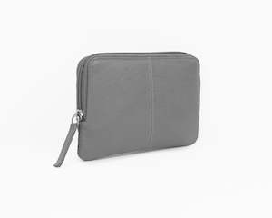 Avenue XL Leather Zip Coin and Card Purse Grey RFID