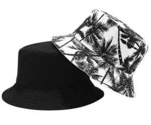 Bucket Hat | Palm Trees | Black