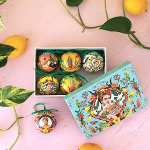 Gift: La La Land | Large Christmas Baubles | Mexican Folklore Set of 6