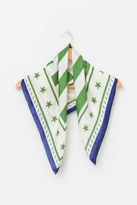 Stella + Gemma | Square Scarf I Stars & Stripes | Blue & Green