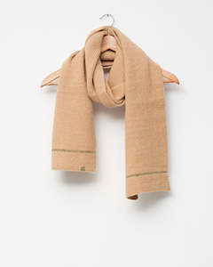 Stella + Gemma | Scarf | Camel with Gold Lurex