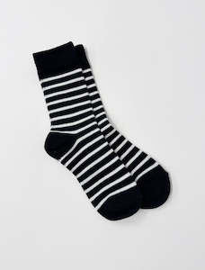 Stella + Gemma | Socks | Black w/White Stripes