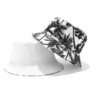 Gift: Bucket Hat I Palm Trees I White