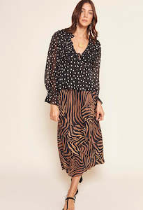 Clothing: Ardith Skirt - Tiger Patchwork Black