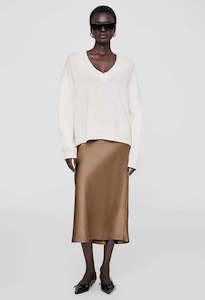 Bar Silk Skirt - Sepia