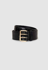 Mila Belt - Embossed Black