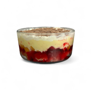 Your choice of dessert made in a 2.5 litre glass bowl.