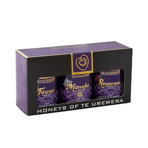 Honey manufacturing - blended: Honeys of Te Urewera Range Gift Pack – 3 x 110g