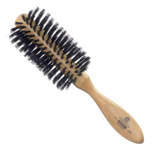 Kent LC8 Ladies Finest Cherrywood Pure Black Bristle Half Round Brush