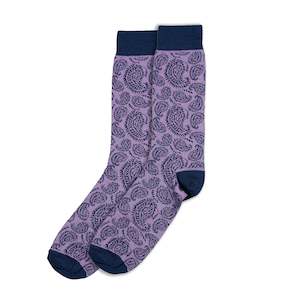 Lilac Paisley Cotton Socks