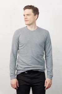 Menswear: Akin Crew Silver Boiled Wool