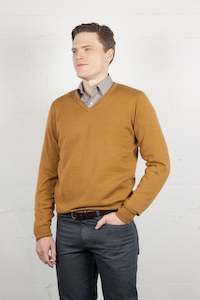 Menswear: Fields V Neck Camel