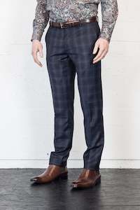 JB Deep Blue Check Dress Trouser