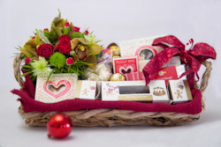 Florist: Christmas Gift Tray with Flowers