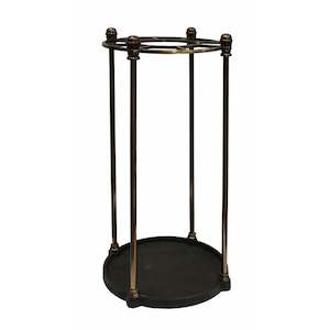 Umbrella Stand in Antique Brass and Black finish