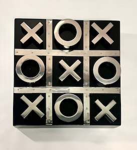 Noughts & Crosses Set in Black & Nickel