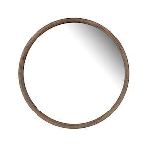 Round Wooden Mirror