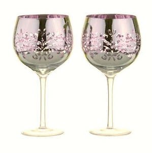 Filigree Lilac Gin Glasses