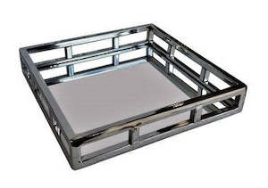 Soft furnishing: Square steel Mirror Tray