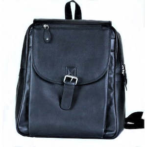 Black Leather Travel Back Pack