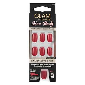 Glam Ready Pre-Glued Nail Candy Apple Red