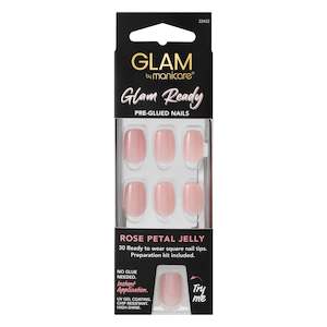 Glam by Manicare Glam Ready Pre-Glued Nails 3pcs - Rose Petal Jelly