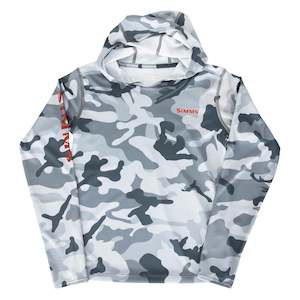 Simms Kids Solar Tech UPF30 Hoody | Woodland Camo Steel