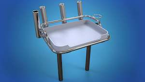 Marine equipment: Stainless Steel Medium board 4 x rod holders, 1 x can holder 2 x folding legs