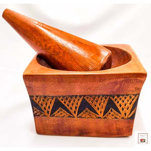 Wooden Mortar & Pestle