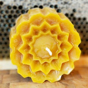 Crown beeswax candle