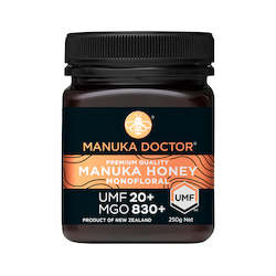 Honey manufacturing - blended: UMF 20+ Monofloral Manuka Honey 250g