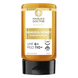 Honey manufacturing - blended: UMF 6+ Squeezy Monofloral Manuka Honey 300g