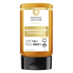 Honey manufacturing - blended: UMF 14+ Squeezy Monofloral Manuka Honey 300g