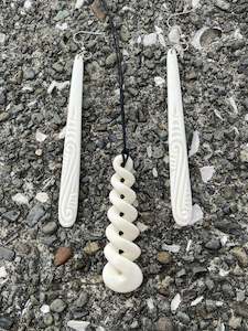 Bone Pikorua and Earring Set