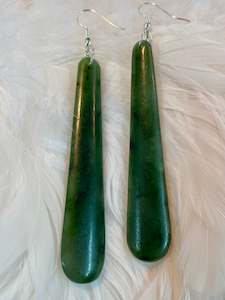 Art gallery: Greenstone long drop earrings