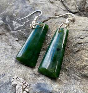 Greenstone toki earrings