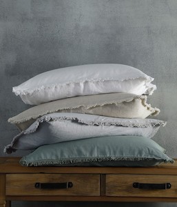 Laundered Linen Tassel Pillow Cover set – Natural