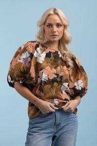 Jessie Top Green Floral